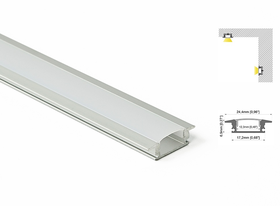 LED Aluminium profile for LED strip 1707A